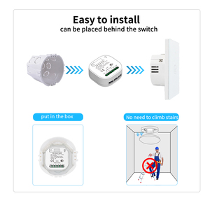 Módulo de interruptor inteligente con WiFi para el hogar, interruptor de luz con 2 vías de Control RF, sin batería, funciona con Alexa y Google, Tuya Smart Life 16A