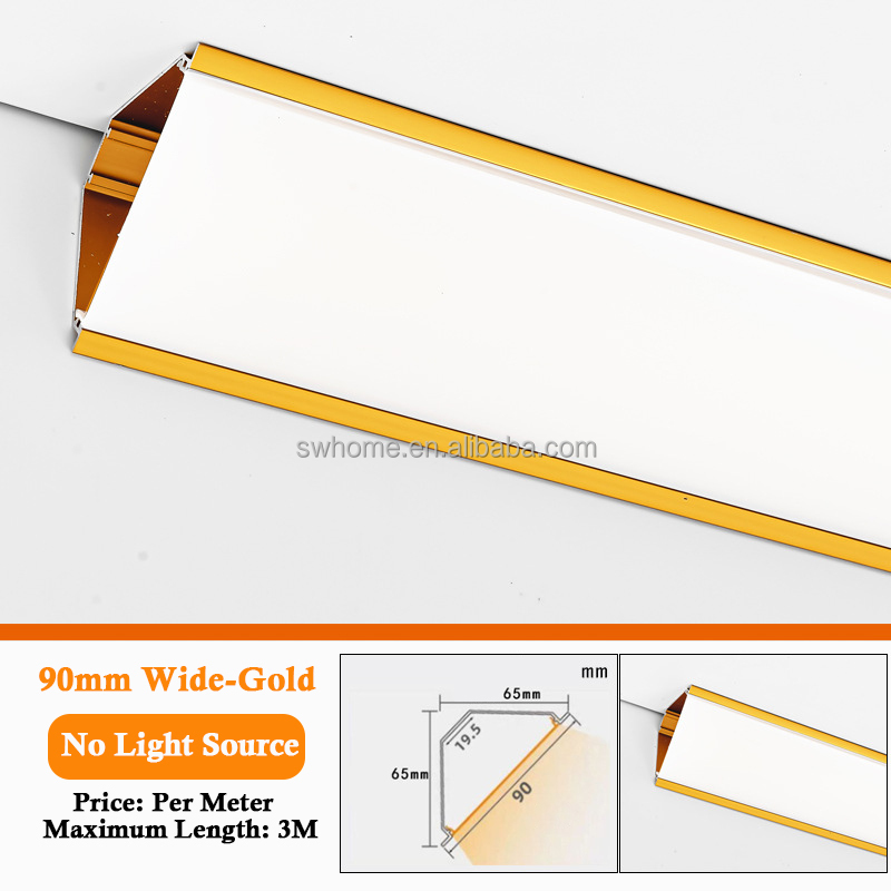 90mm wide gold (excluding light source)