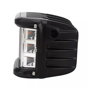 LED bakla ışık 4 inç Off Road çift yan sarı DRL flaş Strobe fonksiyonu ile sürüş sel nokta küp çalışma ışığı - Product Image 3