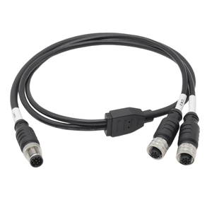 M12-Stecker <span class=keywords><strong>8</strong></span>-poliges Schweiß kabel Y-Stecker Y-Splitter Industrieller Stecker auf <span class=keywords><strong>2</strong></span> Buchse Wasserdichter Stecker - Product Image 1