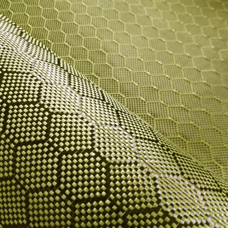Nomex-panal de abeja de alta resistencia, tela híbrida de fibra de carbono, Kevlars, 12k, 3k, 240g, color amarillo, fabricación