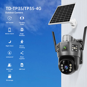 Trudian Dual Lens Wifi Red inalámbrica Panel solar Cctv al aire libre Sistema de cámara de tres pantallas con detección de movimiento de grabación AI - Product Image 3