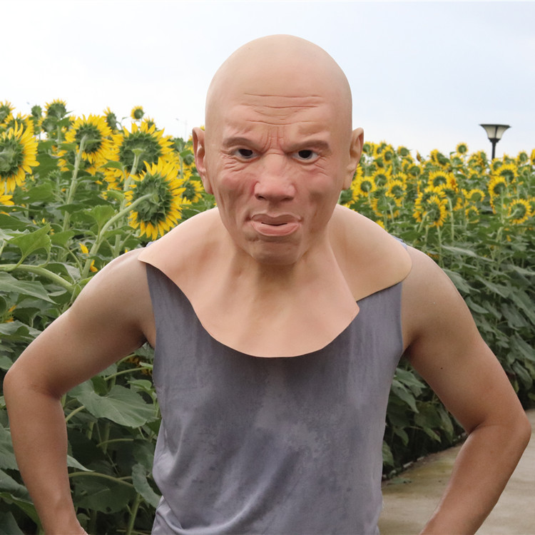 Bald young man
