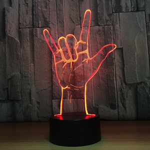 我爱你签名3D夜灯仪器灯7色发光二极管u盘床头灯家居装饰儿童玩具礼品