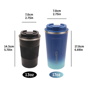 Toptan özel <span class=keywords><strong>13oz</strong></span> 17oz yalıtımlı çift duvar vakumlu su şişesi akıllı kahve fincanları ile LED sıcaklık göstergesi yeşil