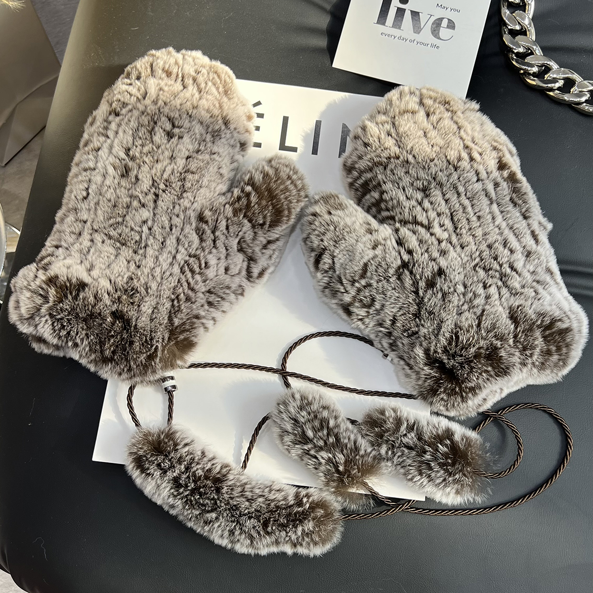Taille unique-brun givré