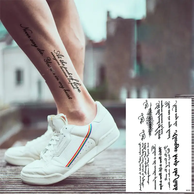 Diseño de letras de tatuaje de personajes chinos para adultos, bonito diseño de transferencia al agua, venta al por mayor