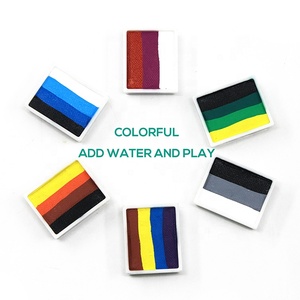 Fabricantes directos personalizados no tóxicos a base de agua neón UV colores Arco Iris Split Cake pintura facial para festivales corporales <span class=keywords><strong>Halloween</strong></span>