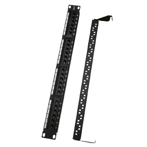 High Quality Black UTP 19&quot;1U Cat5e Cat 6 Cat6a <strong>Patch</strong> <strong>Panel</strong> 24 Ports Krone&amp;110 Dual IDC <strong>Patch</strong> <strong>Panel</strong> with Cable Management - Product Image 1