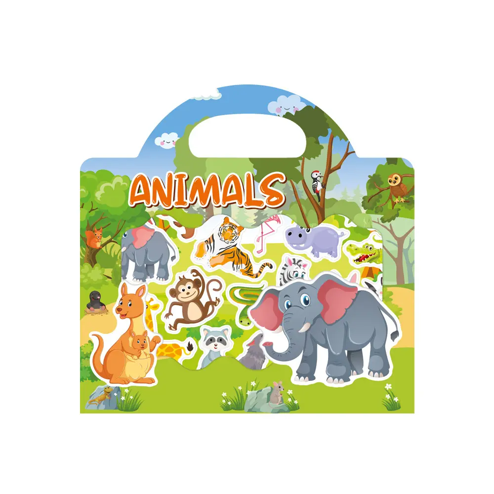 Custom Kids Cadeau Kleurrijke Herbruikbare Sticker Scènes Boek Voor Peuter Kunst En Ambachten Activiteit Sticker Boek Voor Het Leren Van Speelgoed