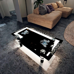 Moderno Dropshipping multifunción inteligente hogar Luz gran mesa de centro cuadrada de cristal templado mesita de noche - Product Image 2