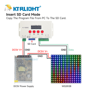 K-1000C (T-1000S aggiornato) controller K1000C WS2812B,WS2811,APA102,T1000S WS2813 LED Controller di programma da 2048 pixel DC5-24V - Product Image 4