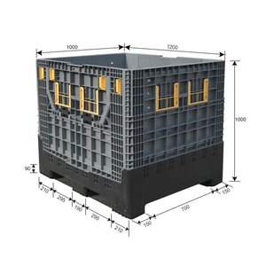 Contenitore di plastica pieghevole impilabile impilabile di grande capacità della scatola del Pallet dell'hdpe per lo stoccaggio del magazzino - Product Image 5