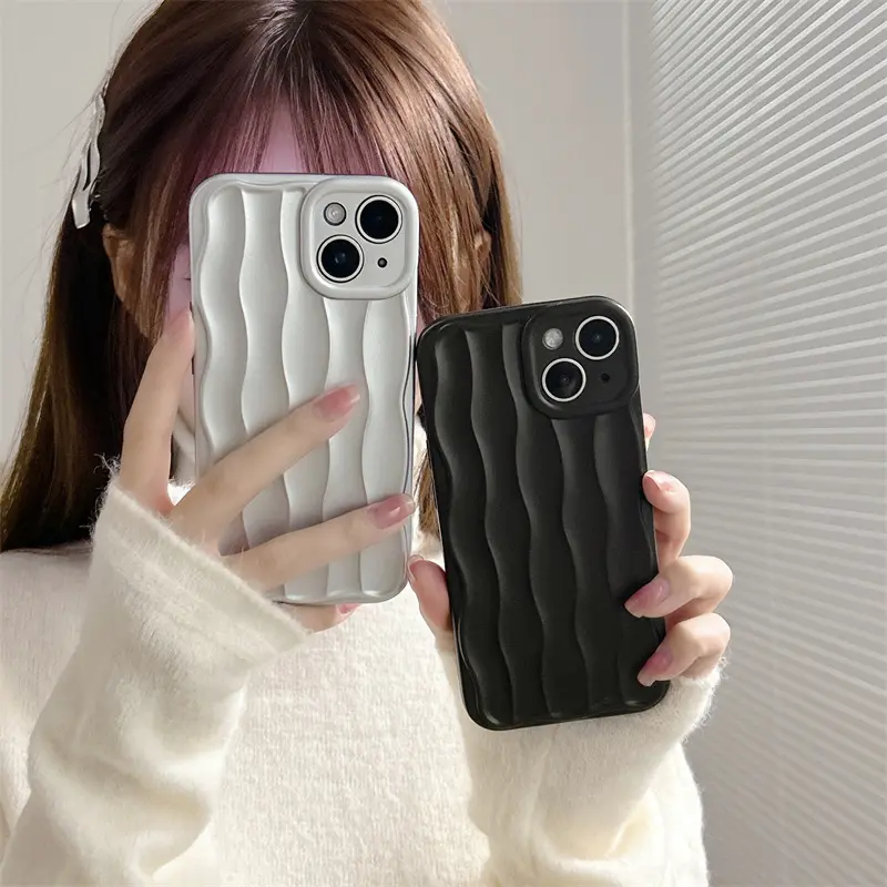 Funda de teléfono inteligente móvil de moda de diseñador popular en la entrega para mujer con diseños de ondas de diferentes colores