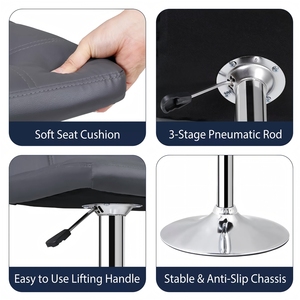 Nhà Máy Bán buôn thanh phân và nhà hàng Bộ ghế nhà bếp PU da Xoay thanh phân thanh ghế - Product Image 5