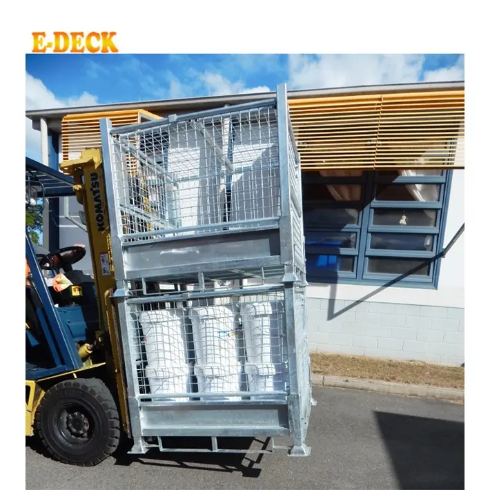Collapsible Storage Industrial Warehouse Metal Heavy Duty Logistic Stackable Wire Mesh Stillage Cage Container