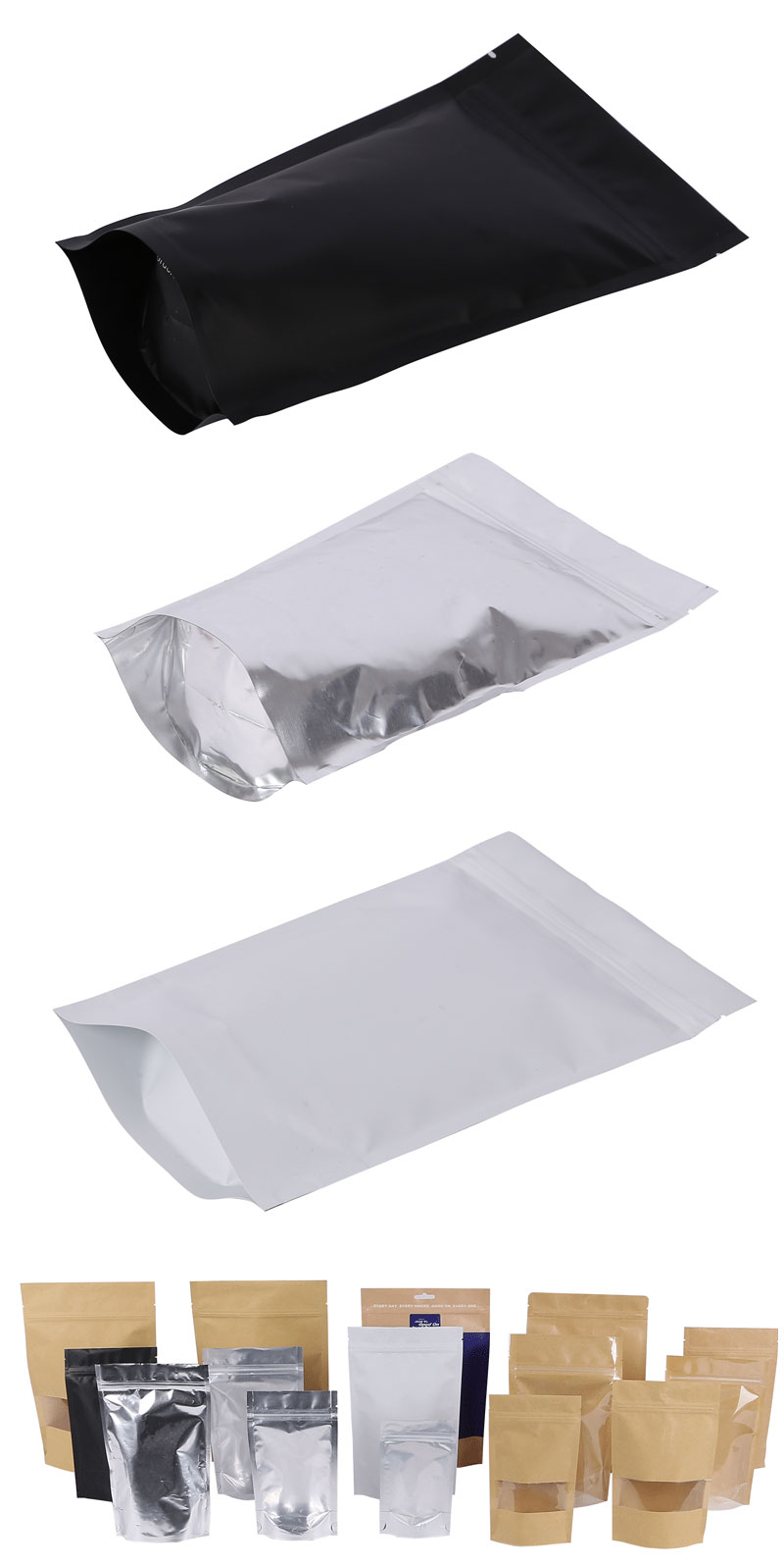Easy Tear Zipper Top Coffee Stand Up Foil slider Bag Side Gusset Bags Square Block Flat Bottom ziplock Pouch