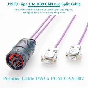 Enregistreur CAN SAE J1939 9 broches Type 1 Noir à double DB9 Splitter Y Câble pour CANBus Automotive Truck Bus <span class=keywords><strong>Test</strong></span> Diagnostic - Product Image 4