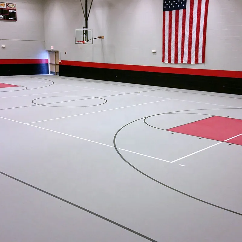 Novos fabricantes de piso esportivos, piso emborrachado de pvc para piso interno de basquete