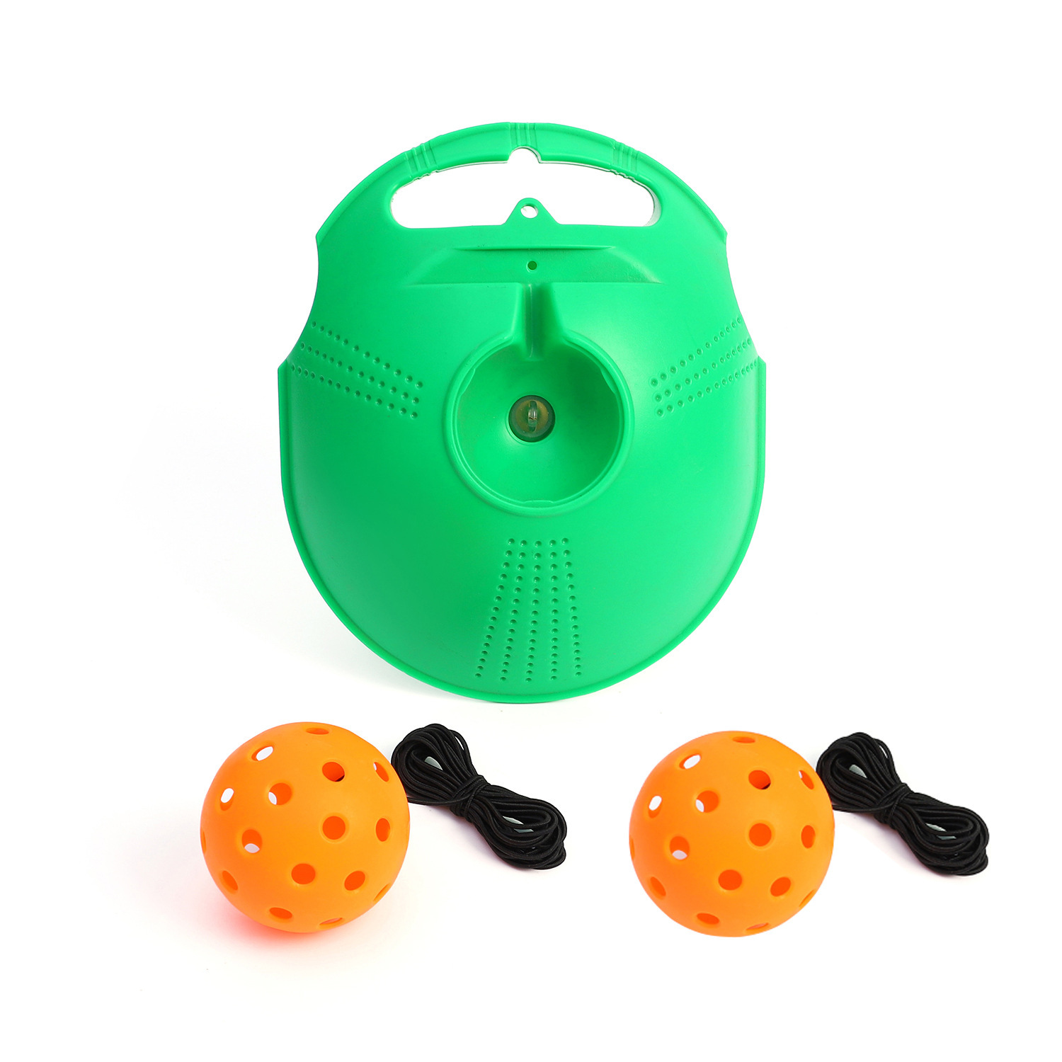 Green base with two orange balls