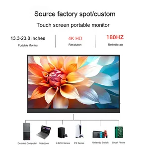 EIMIO 23,8 дюймов 4 К 180 Гц портативный ЖК-дисплей сенсорный игровой монитор для компьютера и PS5 внешний расширенный экран