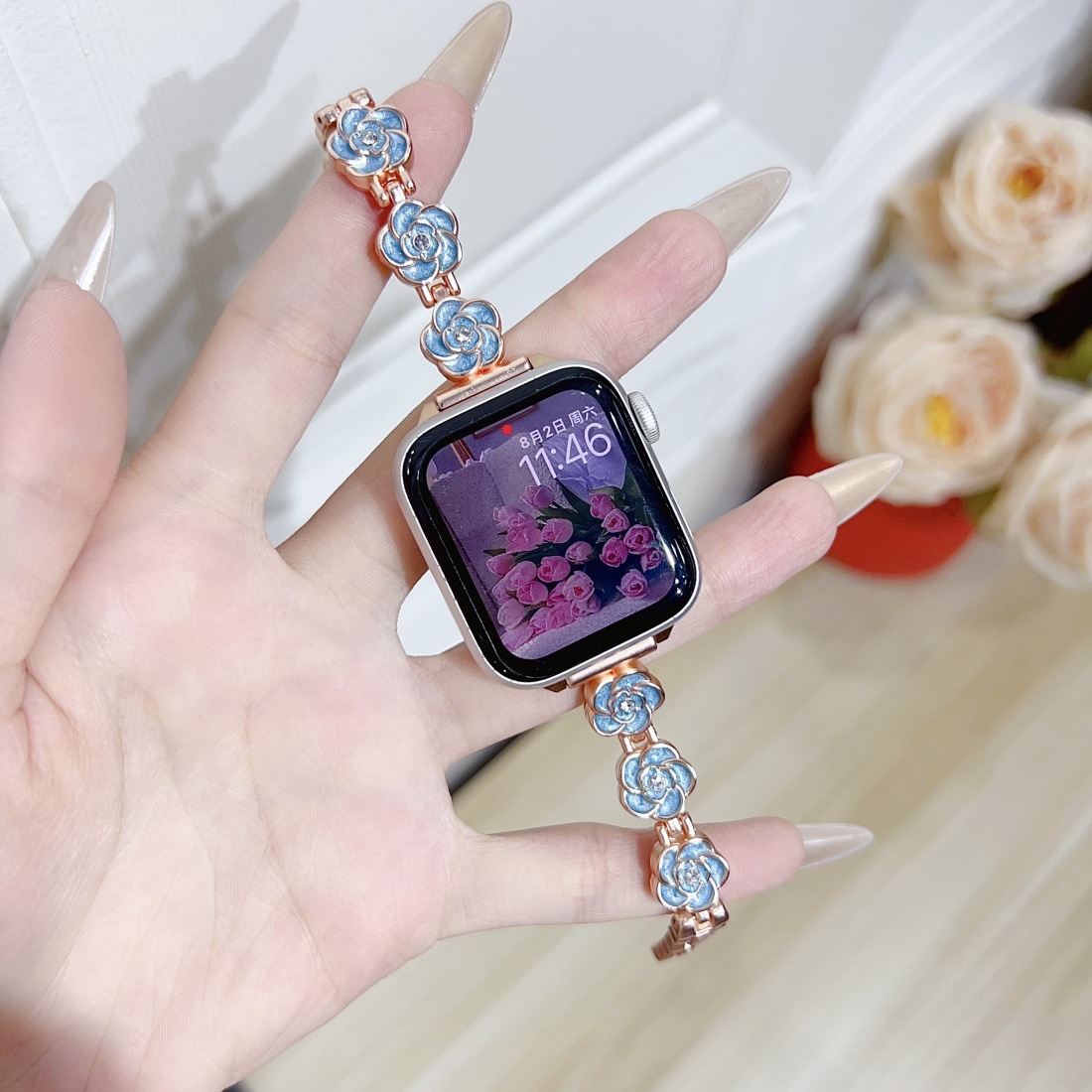 Or rose et bleu