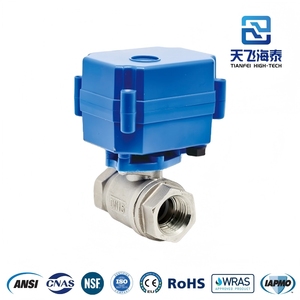 天飞电动执行器DC3-6V交流/DC9-24V AC220V黄铜/不锈钢/塑料聚氯乙烯球阀水气流量控制 - Product Image 4