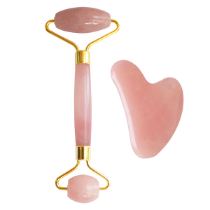 Promosyon fiyat doğal kristal taş gül kuvars yeşim rulo yüz aracı masaj yeşim rulo ve yüz için Gua Sha Set - Product Image 4