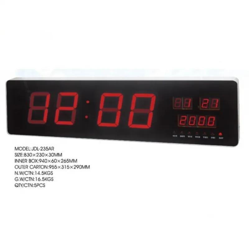 Eco-friendly metal frame colorful light led digital clock display circuit for wholesales