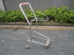 Supermarket Warehouse Steel <strong>Trolley</strong> for Grocery Store Chrome Plated Mesh Structure with Upper &amp; Lower Floors - Product Image 5