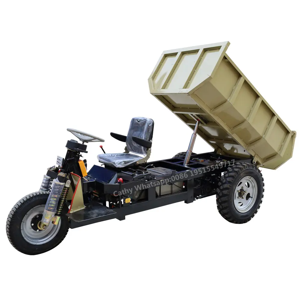 Madencilik için LK200 elektrik mini damperli kamyon, mal çekmek için tünelde kullanılan üç tekerlekli bisiklet
