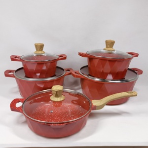 Dessini <strong>12</strong>-Piece Classic Style Cookware <strong>Set</strong> Marble Ceramic Coating Eco-Friendly Kitchenware for Home Cooking Metal Material - Product Image 5