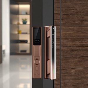 WiFi <strong>Code</strong> Supported Biometric RFID Smart Card Lock for Home <strong>Security</strong> Wood Steel Front Door with Touch Screen Memory Card Storage - Product Image 5