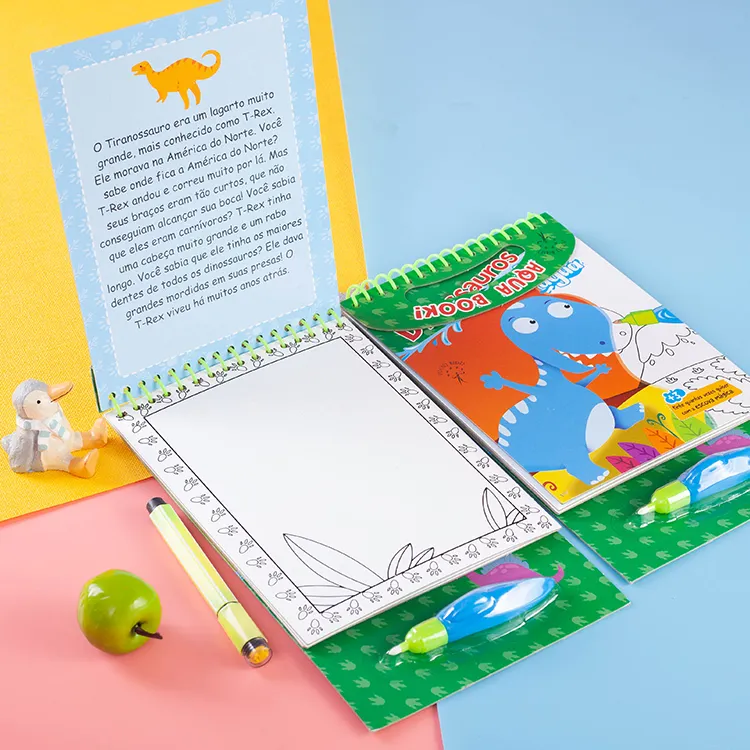 Custom Printing Quick Dry Reusable Kids Magic Water Drawing Book, Water Coloring Book With Water Pen