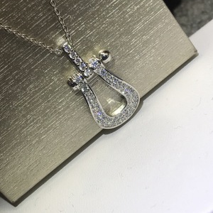 Yüksek sürüm at nalı toka High-end kolye kadınlar için 18k gül altın tam elmas köprükemiği zinciri ile kaplama çok yönlü veya - Product Image 5