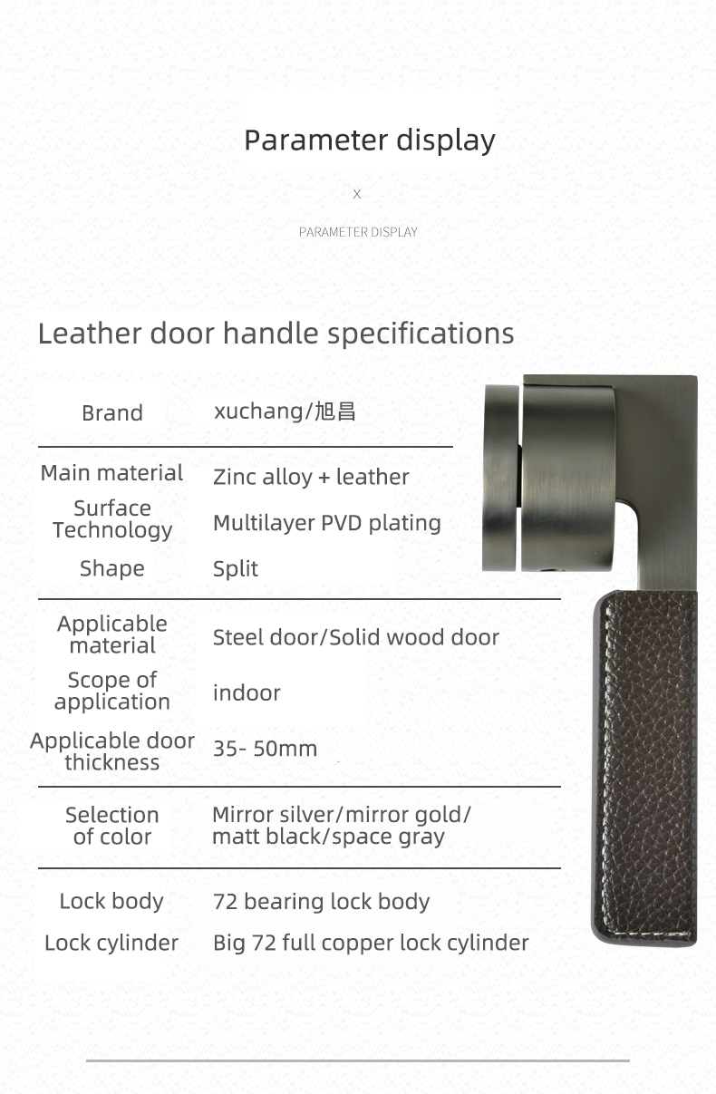 Factory Wholesale Hotel Lever Door Handle On Pearl Grey Pice Shape  Door Lock Set