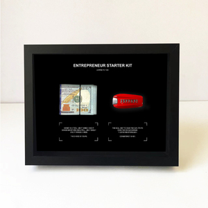 US Banknote Bill Luxury Car Key <strong>Display</strong> Tabletop Picture <strong>Frame</strong> 5cm Deep 28*31*6.5cm <strong>Custom</strong> Size Best Selling Shadow Box <strong>Frame</strong> - Product Image 1