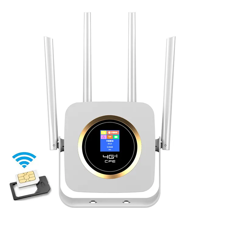 Router WIFI 4G LTE CPE Mendukung Koneksi Antena Eksternal dengan Slot Kartu Sim dan Port LAN Jaringan Kantor