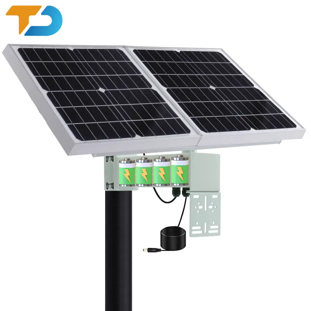 TecDeft-panel Solar de 40W, batería de 40Ah, Kit de energía Solar de 12V, sistema de energía solar para CCTV