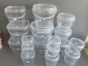 300ml/500ml/750ml/1L/1.2L/1.5L/2L/ 2.5L/3L/4L/5L Factory Direct Price Small Capacity Round square Plastic Bucket/<strong>jar</strong> with Lid - Product Image 2