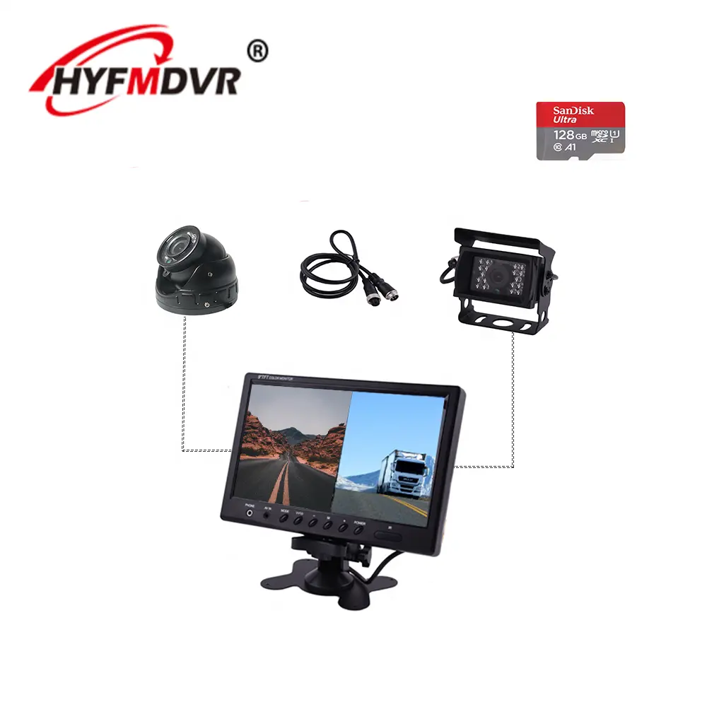 Hyf Goedkope Lage Prijs Hd High Definition Auto Monitor Met 7Inch Met Tft Kleur Lcd Auto Monitor Vrachtwagen Bus Monitor Dvr