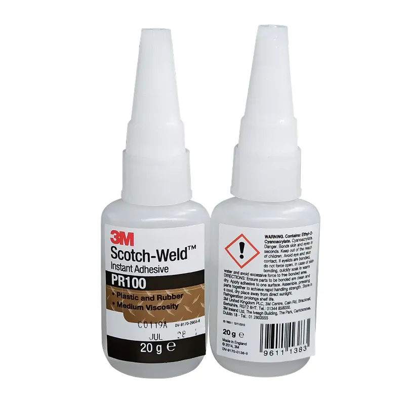 Auf Lager PR100 Instant Adhesive Niedrig viskose klarer Super kleber Scotch-Weld Plastic & Rubber Instant Adhesive