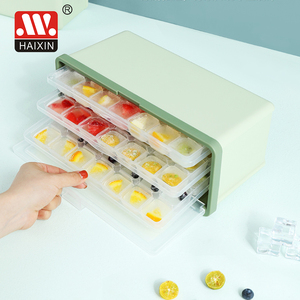 Haixing Thời Trang Mới Đến Loại Ngăn Kéo Whisky Cocktail Jiuce 63 Lưới 3 Gói Nhựa Ice Cube Khay Maker Khuôn Với Scoop Box - Product Image 1