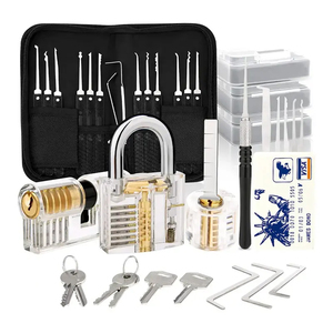 הטוב ביותר מקצועי 17pcs נעילת פיק סט נירוסטה מסגר כלי בחירת כלים עם 3 שקוף מנעול