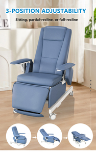 Fabrika fiyat elektrikli ayarlanabilir Recliner transfüzyon sandalye tıbbi klinik diyaliz hastane infüzyon kanepe sandalye - Product Image 3