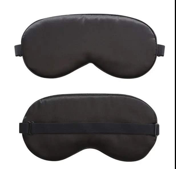 Sleep Mask Night Cover Eye Sleeping maschere in raso di seta per donna uomo, benda per cinturino regolabile da viaggio in aereo