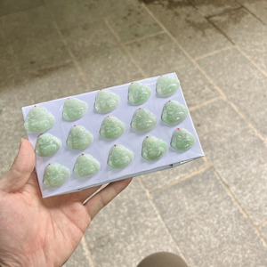 Wholesale a Grade Myanmar Light Green Jadeite Laughing Budda Pallet 20mm <strong>Jade</strong> Pendant for Jewelry Pendent DIY Accessories - Product Image 5