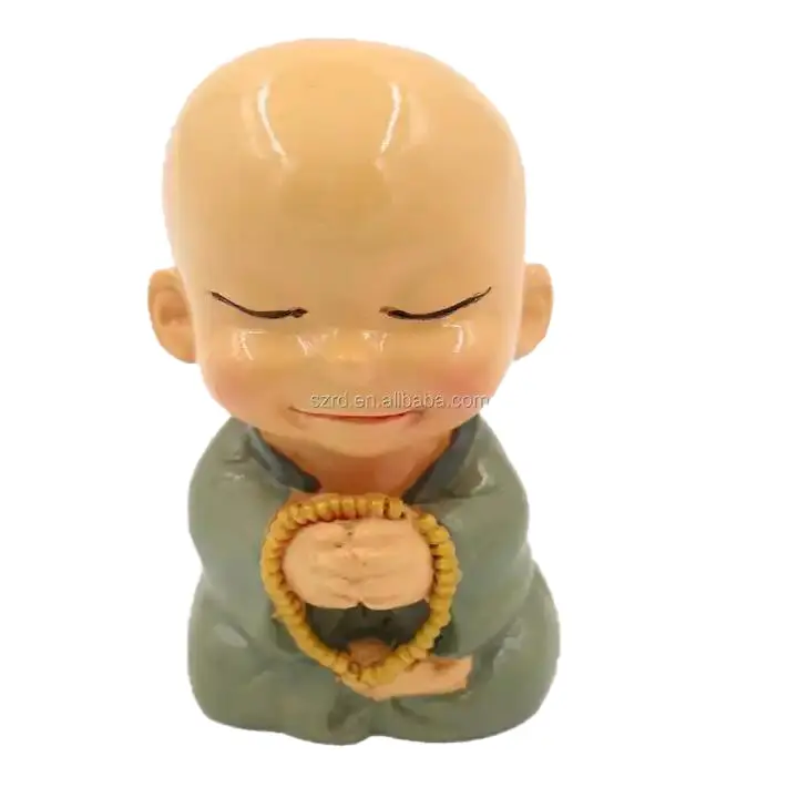 Poly resin Hand farbe Netter Junge Mini Buddha Figuren Kleiner Mönch Statue Figur Home Decoration Harz TV & Film Charakter China