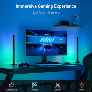 APPコントロールRGBアンビエント照明LEDデスクトップムードライト、動的効果と音楽モード同期映画PCTVルームの装飾 - Product Image 2