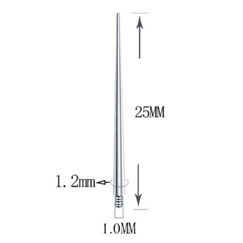 Silver 1.2mm (external thread 1.0mm)